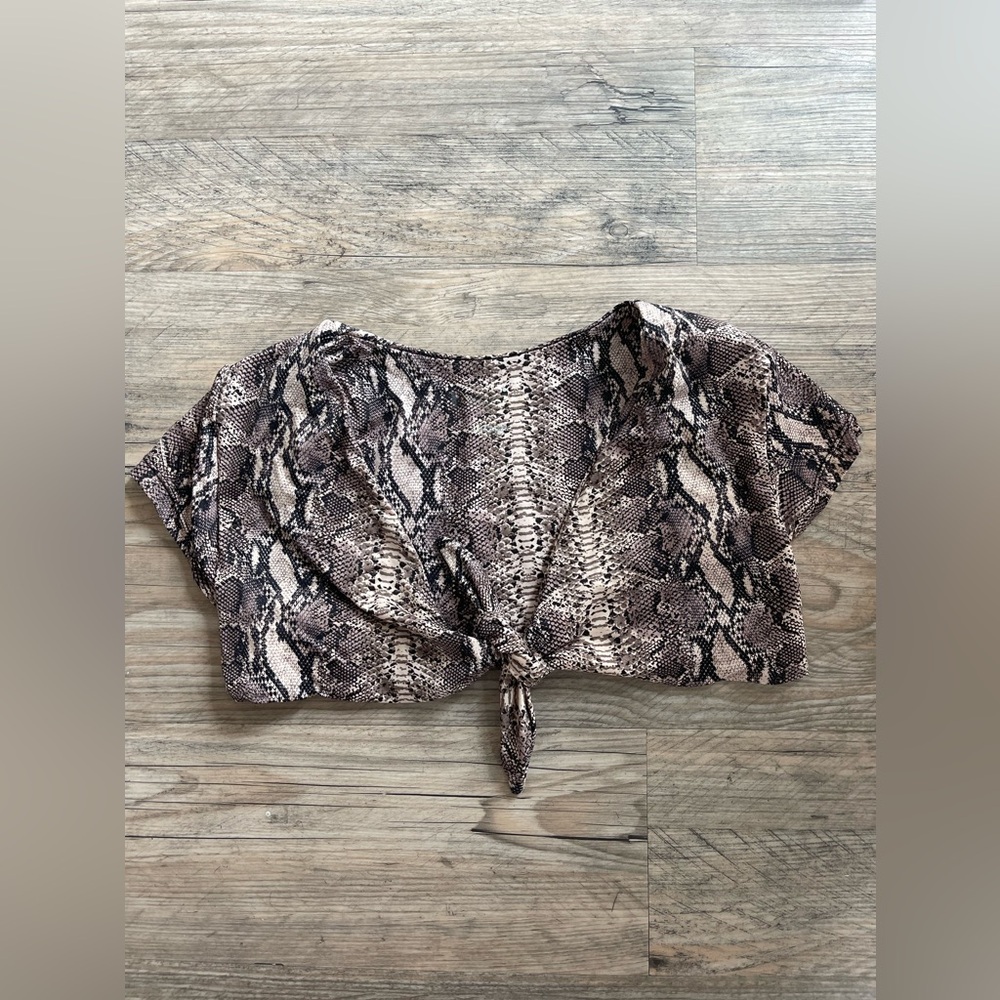 Frankie’s Bikinis Sammy Top and Stormy Bottoms in Snake Print